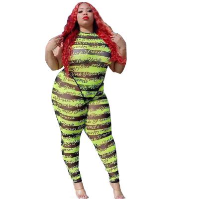 China Viable Green Women's Suit Sets Casual Femininos Striped Temperament Plus Size Suit for sale