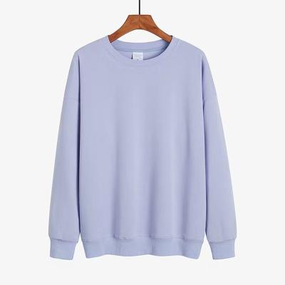 China Viable Customized 300g Men's Sweater Plus Size Women's Sweater Solid Color Long Sleeve Loose Pullover Bottoming Shirt For Lovers for sale