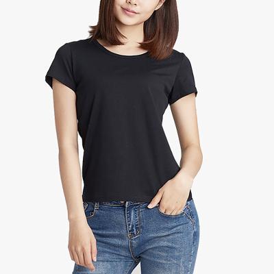 China QUICK DRY OEM Customized T Shirts Maglietta Female Short Sleeve Pure Cotton Student T Neck Loose Round Shrits Matching Ins Trend for sale