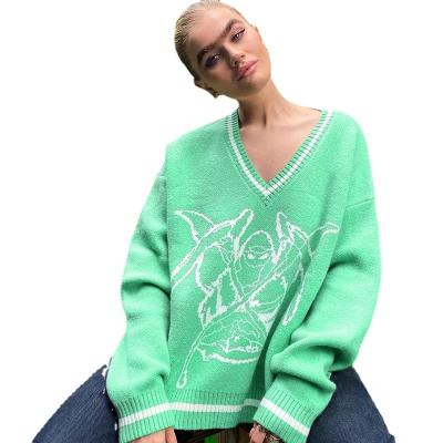 China 2022 New Autumn Winter Long Sleeve Solid Anti-wrinkle V-Neck Loose Knitwear Women's Sweater UG Color Plus Size Sweaters for sale