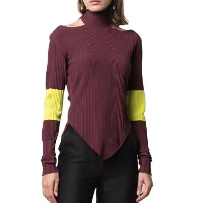 China New Design UG Anti-Wrinkle Jumper Sweater Jumper Two Tone Roll Neck for sale