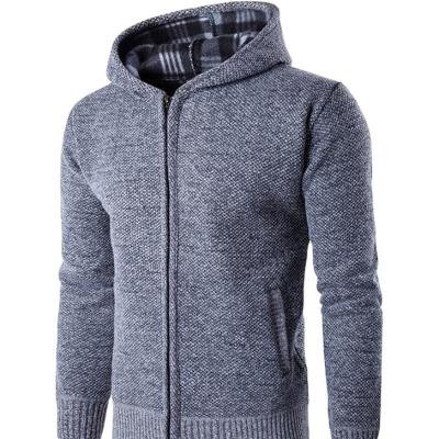 China Anti-wrinkle 2022 ug spring clothes for men knit sweater with full zipper cardigan coat hooded sweater knitted sweater men for sale