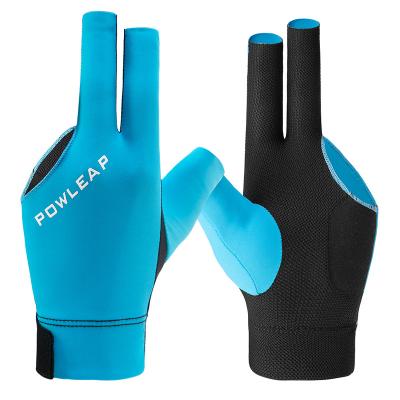 China Comfortable ; Wholesale Hot Sale Breathable 3 Finger Left Hand Billiards Gloves Vented Comfortable Wrinkle Resistant Billiard Cue Gloves for sale