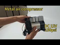 metal car air compressor with led light