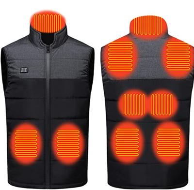 China Heat Heated Heater Clothing Vest 9 Heating Zones, 2 Separate Controller, Lightweight USB Electric Heated Jacket For Men for sale