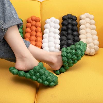 China 2021 Fashion Trend New Solid Color Bubble One-Step Outdoor Slippers Waterproof Non-slip Indoor Slippers for sale