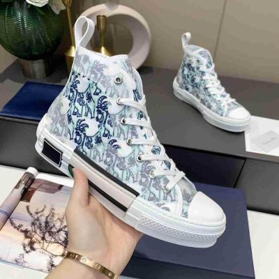 China High Quality Luxurys Bee Leather Women Technical Sneaker Men's Casual Trainers High Low Canvas Shoes Oblique Sneakers B23 Fashion Trend Designer for sale