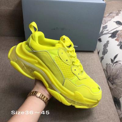 China CUSHIONING new design fashion trend high quality luxury women's triple s balanciagas genuine leather sneaker for sale