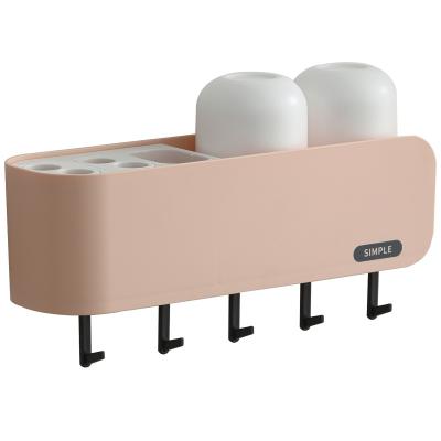 China Sustainable Wall Mounted Toothbrush Holder Bathroom Hung Toothbrush Storage Rack for sale