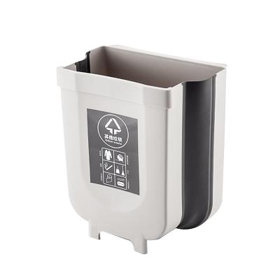 China Sustainable Household Folding Hanging Car Folding Plastic Collapsible Trash Bin for sale