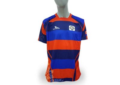 China Polyester 100% streifte die Rugby-Verbands-Trikots, die Ihren eigenen Namen/Nunmber drucken zu verkaufen