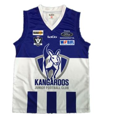 China Sleeveless AFL-Uniformen van het de Opleidingsrugby van Voetbaljerseys Geen Langzaam verdwijnende Kleur voor Jong geitje Te koop