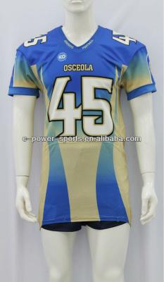 China Comfortable Printed America Football Jersey Digital Sublimation 140-230gsm Fabric Weight for sale