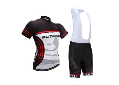 China Polyester short Sleeve cycling jersey,full sublimated breathable fabric cycling uniform with straps never fade for sale