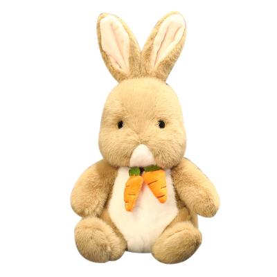 China Toy Soft Fabric Little Carrot Rabbit Figure Stuffed Simulation Rabbit Plush Figure Ornaments Realistic Stuffed Toy for sale