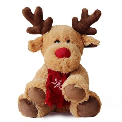 China Stuffed Christmas Plush Stuffed Animals Toy With Scarf Soft Moose Deer Plush Toys for sale