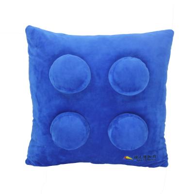 China Latest PORTABLE Custom Blue Rectangle Building Blocks Neck Massage Pillow For Rest for sale