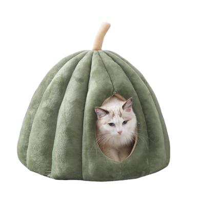 China Dropshipping Breathable Plush Pumpkin Dog Clean Cat Nest Cushion Washable Easy House Pet Bed for sale