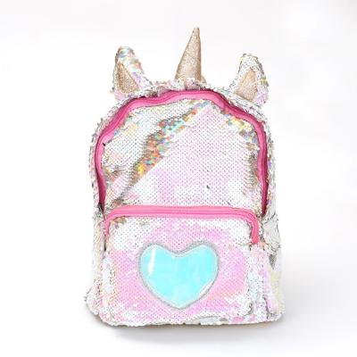 China Cute Unicorn Reversible Sequin Backpack Little Plush Sequins Kids School Bag for Kindergarten Girls Girl Gifts for sale