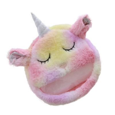 China Fashion Rainbow Colorful Plush Bag Animal Cosmetic Children Unicorn Plush Bag Coin Purse Single For Girls for sale