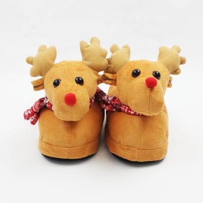 China Latest Design Christmas Ladies Winter Plush Cute Slippers Lightweight Elk Indoor Soft Slippers For Woman for sale