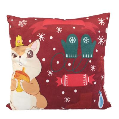 China Wholesale New Design Square Massage Decorative Pillow Covers Plush Christmas Printed Pillow for sale