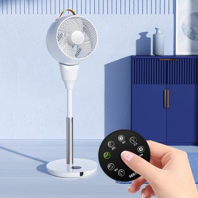 China Circulation Fan Air Cooling Eggshell Home Look Table Fan Vertical Rechargeable Folding Desktop Portable Wireless App for sale