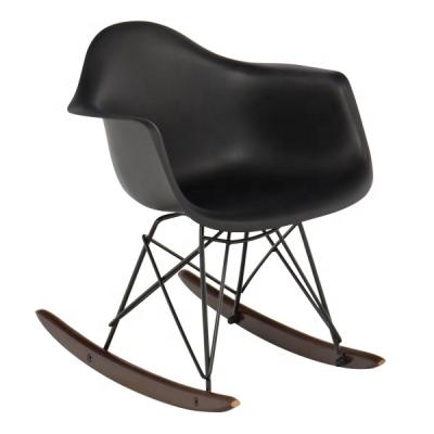 China ROCKING CHAIR New Design Modern Nordic Black Relax Chair Rocking Chair With Metal Legs For Indoor Living Room for sale