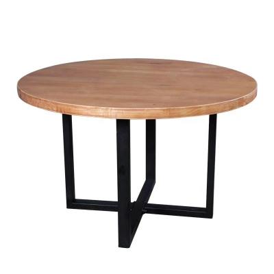 China Coffee Table 2022 New Style Wood Solid Coffee Round Shape Restaurant Tables With Metal Leg for sale