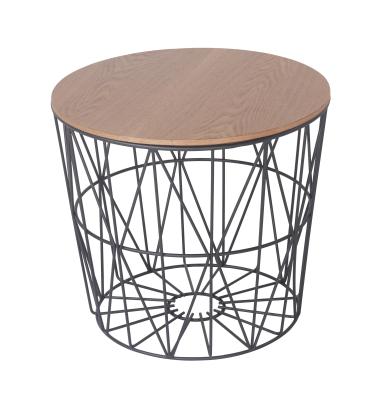 China 2020 Modern Cheap Simple Coffee Table Style Round Metal Framed Coffee Tables With MDF Top Wood Table For Living Room Coffee Table for sale