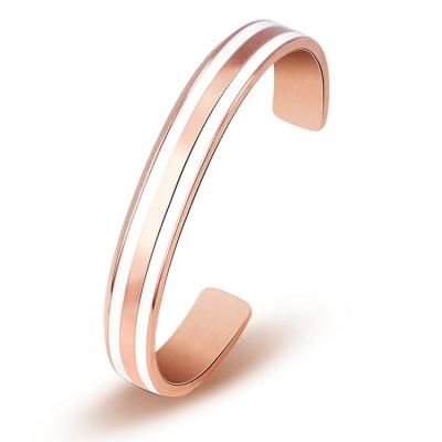 China Classic Five Color Ceramic Mosaic Wrist Lovers Rose Gold Watch Accessories Couples Cuff Bangles Open Bracelets for sale