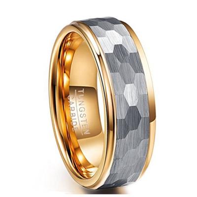 China CLASSIC Classic Tungsten Carbide Rings For Men Women Wedding Bands Dome Ring Comfort Fit Gold Interior, US Size 5-15 for sale