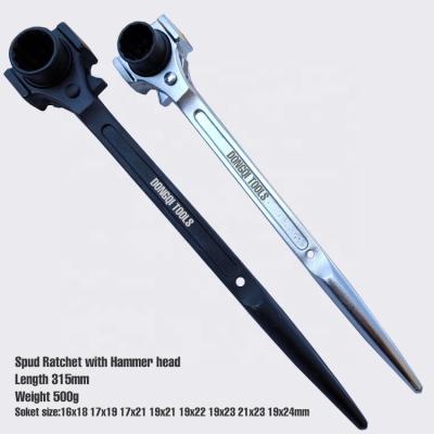 China Carbon Steel Ratchet Spud Wrench With Hammer Function for sale