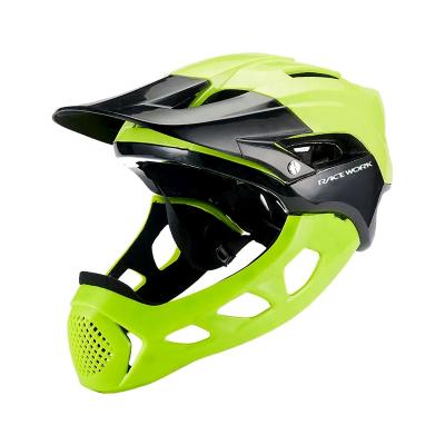 China 2021 fashionable universal SPORT DOUBLE DIRT sports RACEWORK bicycle fullface helmet for sale