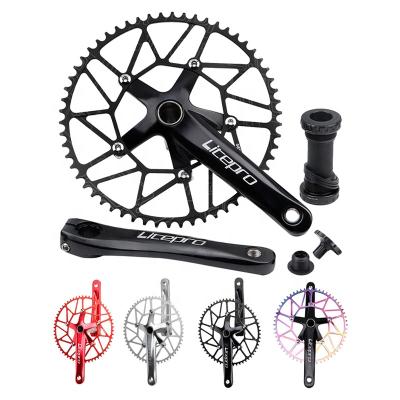 China NEW 2021 BMX litopros hollow out crank arm 130bcd 170MM single speed folding road bike Bmx crankset for sale