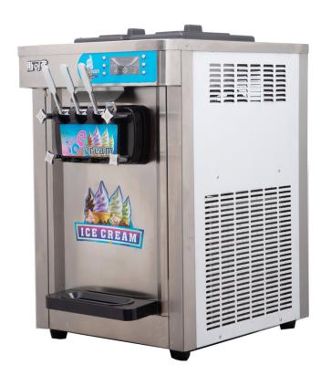 China Snack Factory Hotels Restaurant Easy Use 2100W Automatic Three Flavors Chinese Ice Cream Machine For Dessert for sale