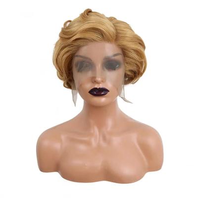 China Cheap Transparent Women Lace 13X1 613 T1B350 Pixie Lace Front Wig For Hair Wanda Pixie Cut Wig Short Curly Original Pure Natural Hair Wigs for sale