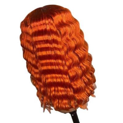 China Original Pure Ha Natural Lace Hair Transparent Wigs Wholesale Orange Deep Wave Bob Extension Brazilian Hair Color Wigs for sale