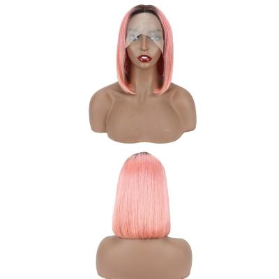 China Factory Pure Original Natural Cheap Price Human Hair Transparent Lace Wigs Color Bob Extension 13x4 Hd Light Pink Lace Frontal Wigs Vendors for sale