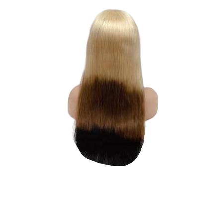 China New HA Style Original Pure Natural Virgin Human Hair 12a Frontal 13*4 Wigs Lace Up 613 Ombre 613 Brown Straight Hair Raw 100% Wig for sale