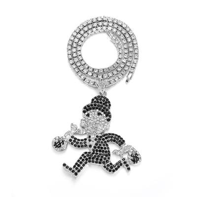 China Hiphop style alloy jewelry diamond money bag puppet dollar design jewelry hot selling hiphop pendant necklace for men and women for sale