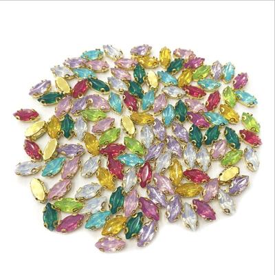 China Flatback 5x10MM Oval Rhinestones Sew On Crystals Rhinestones For Clothes Decoration Wholesale 100pcs/bag for sale