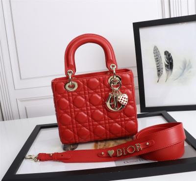 China Lady Red Lambskin My Abcdior Dior Cannage Shoulder Bag D6806 for sale