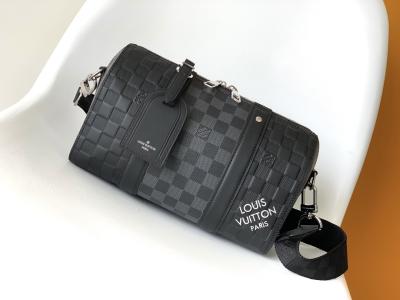 China Schachbrett-Bote Bag des LV Keepall BandoulièRe 25 der gebrandmarkten Männer zu verkaufen