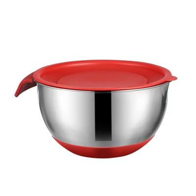 China 2022 Best Selling High Quality Non-Slip Silicone Bottom Stainless Steel Non Slip Mixing Bowl for sale