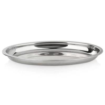 China 2022 Best Selling Restaurant Fruit Tray Food Service Tray Stainless Steel Oval Serving Tray for sale