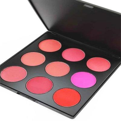 China Waterproof Ready To Ship Hot Sale 9 Colors Matte Silky Waterproof Blush Palette 9 Colors Waterproof Private Label Makeup Blush Palette for sale