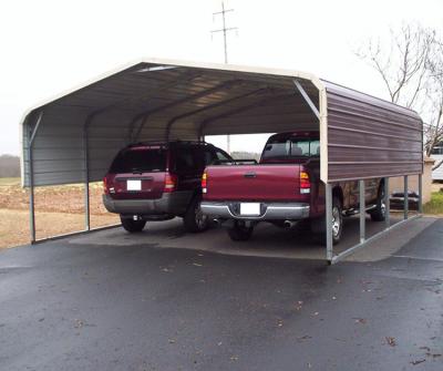 China Quick and easy to install cheap prefab steel car parking garage 2 metal parking lot for car/truck/RV throws for sale