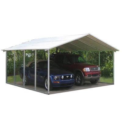 China Customer'required Modern Prefab Steel Structure Car Portable Garage Car Shelter Tent Parking Lot Designs for sale