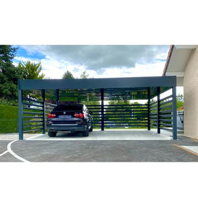 China Heavy Duty Modern Gray Car Shelter Parking Garage Wind And Rain Steel Metal Frame Carport for sale